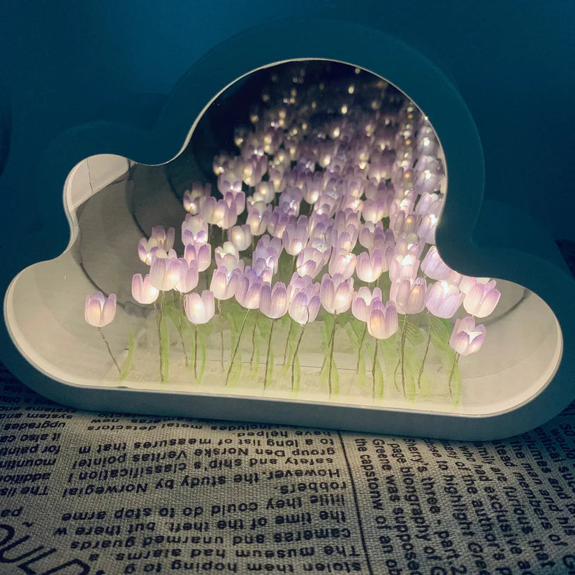 Cloud Tulip Night Light Mirror Lamp