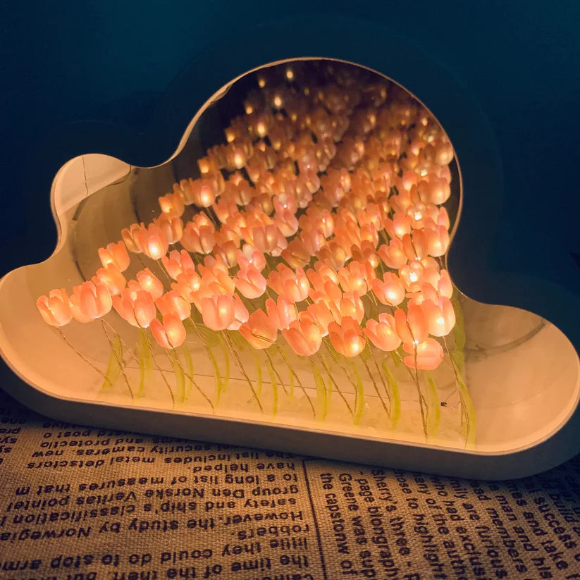 Cloud Tulip Night Light Mirror Lamp